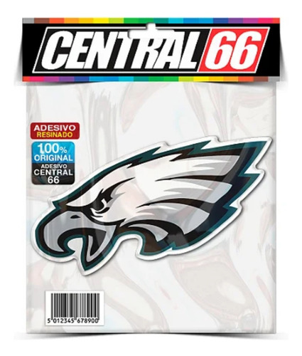Kit Adesivos Nfl Eagles Resinado Alto Relevo