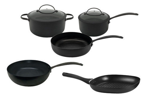 Set Ollas Hudson + Wok + Bífera + Linea Total Black