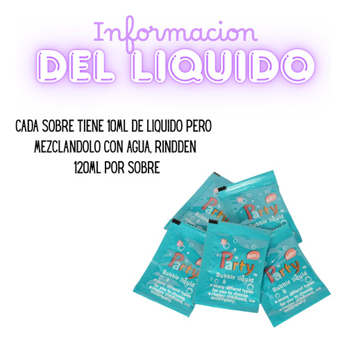 X10paq Recarga Líquida Para Burbujeros 10ml 10u Sobre Liquido