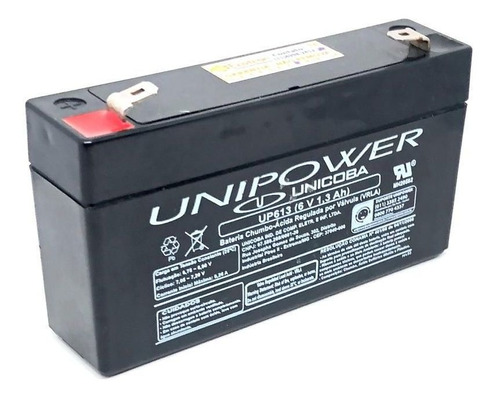 Bateria Selada 6v 1.3ah Up613 Unipower