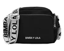 Bolsa bandolera Bimba y Lola Olympia Collection Bolso bandolera M nylon  diseño liso de nailon negra con correa de hombro negra y blanca