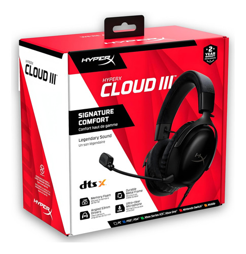 Audífonos Hyperx Cloud Iii Usb Comfort Multiplataforma Black