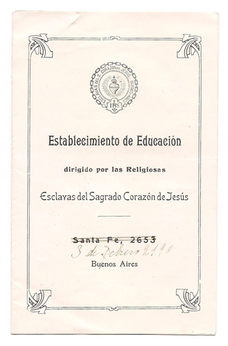 Antiguo Documento Y Recibo Colegio Sagrado Corazon 1918 B3