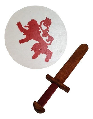 Juego Escudo Y Espada Vikingo Espartano Juguete Madera Niños