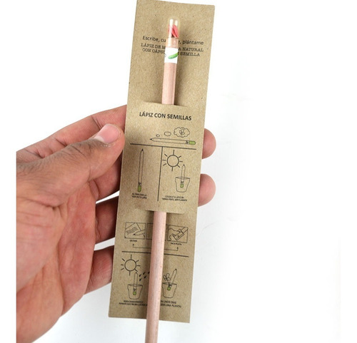 Imagen 5 de 10 de Lápiz Con Semillas Ecológico 150 Pz Sin Impresión Y Envío