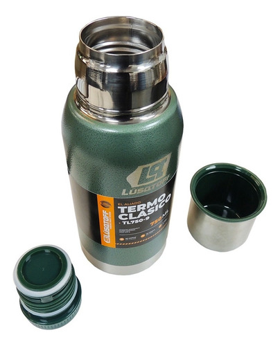 Termo Acero Inoxidable Lusqtoff 750 Ml Frio Calor 20hs Verde