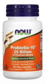 Probiotico 10-25 Billhões 50 Veg Capsules Now Foods - Eua