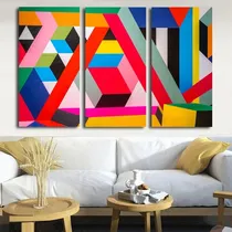 Comprar Set Cuadros Tripticos Modernos Madera 60x90 Abstracto