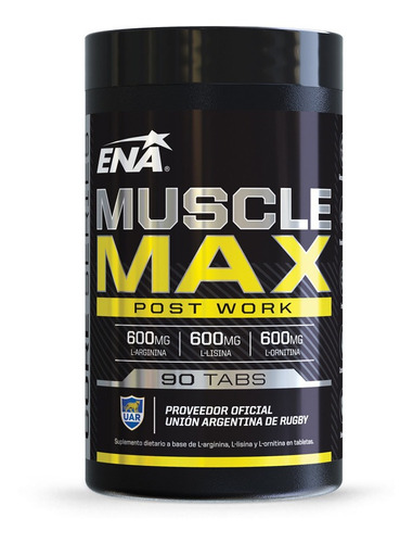 Muscle Max Ena 90 Tab Oxido Nitrico Arginina Ornitina