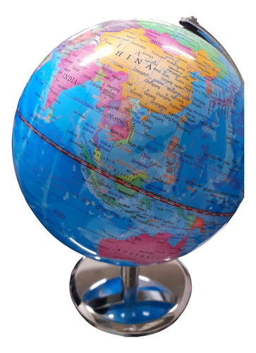 Globo Terráqueo Soporte Metálico 20cm Luz Led
