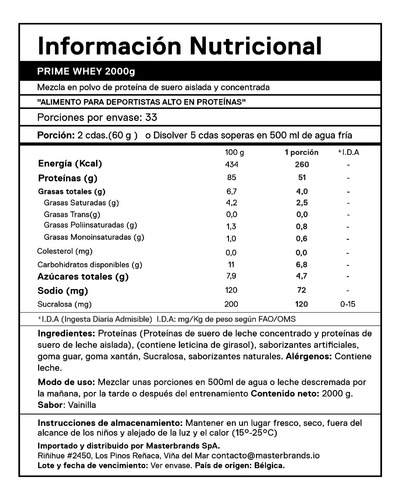 Proteina Metapure Prime Whey 2kg Qnt