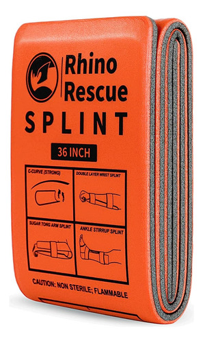 Rhino Rescue First Aid Férula De 36 X 4.3 Pulgadas, Naranja-