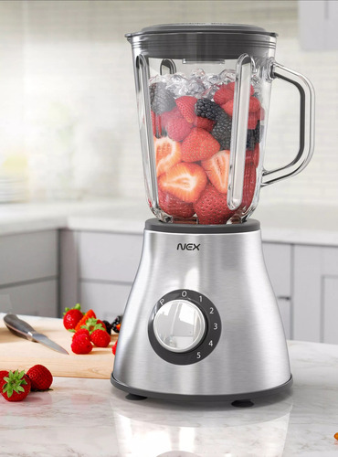Licuadora Nex 1.5 Litros Acero Inoxidable 5 Velocidades
