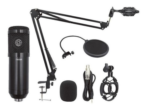 Micrófono Noga MIC-ST800 Condensador Cardioide color negro