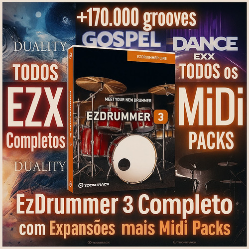 Toontrack Ezdrummer 3 - Full Expansões + Midi Parks
