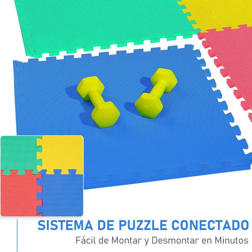 Imagen 5 de 9 de Alfombra Piso Encastrable Goma Eva Baldosas 60 X 60 Cm X4 ®