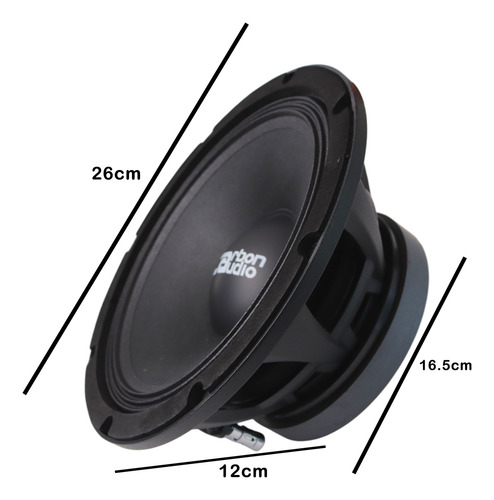 Par Medios Bajo 10 Pulg Carbon Audio 3000w Missile Open Show Negro