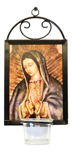 Cuadro Virgen De Guadalupe Con Porta Velas De 25 Cm