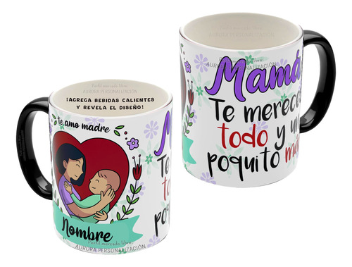 Mug Mágico Taza Día De La Madre Personalizado Con Nombre