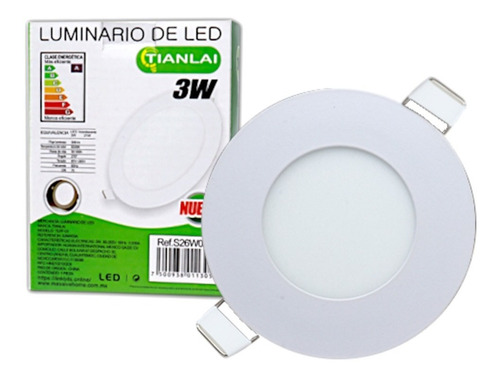 Plafon Led 3w Bote Empotrado Luminario Spot Delgado Blanco