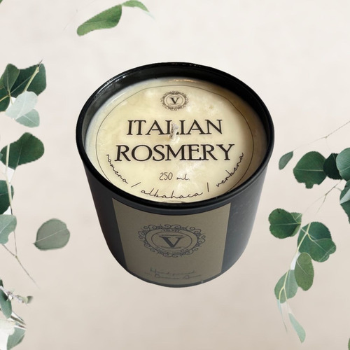 Imagen 5 de 5 de Vela De Soja Italian Rosmery Vidrio 250ml
