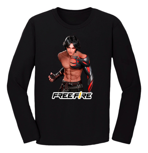 Remera Mangas Largas  Free Fire 100% Algodón Calidad