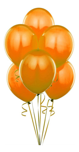 Globos Naranja Perlado Cumpleaños  X 20u