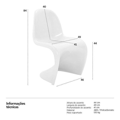 Silla de comedor Panton Curve Design, silla de cocina, color rojo brillante, marco de silla, color rojo brillante