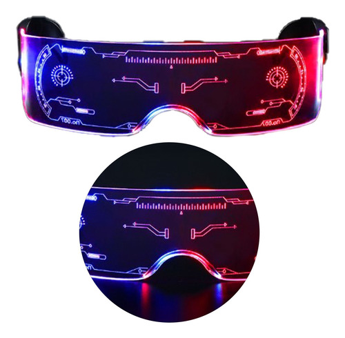 7 Colores Lentes Led Fiesta Gafas Cyberpunk Led Luminosa