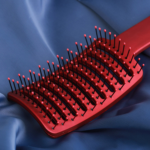 (bk)plastic Anti-static Hair Brush Curved Row Women Scalp Ma
