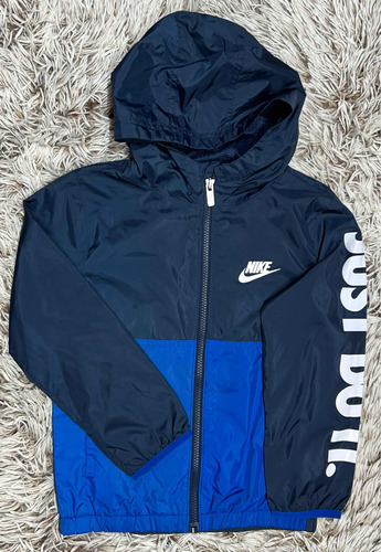 Chamarra Rompevientos Nike Azul Para Niño L/ 7 Años