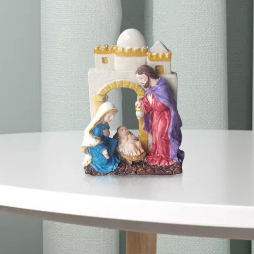 Estatuilla De Home Deor Joseph Jesus Mary Para 7cmx3.5cmx9cm