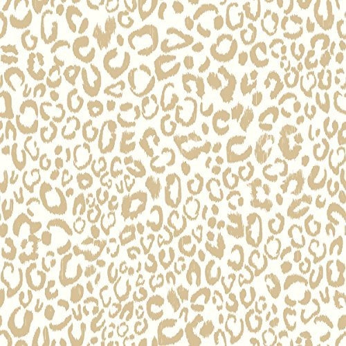 Roommates Pelar Leopardo Y Wallpaper Stick, Oro, 20.5  