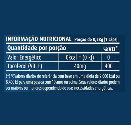 Vitamina E Oil - 280mg (60 Caps) Natural