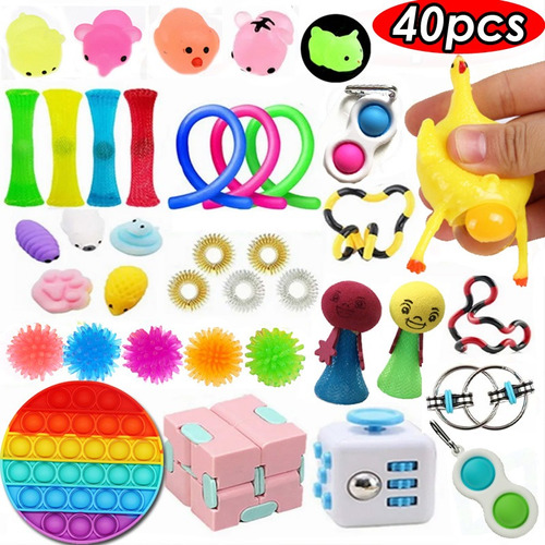 Juguetes Pop It Fidget Sensorial Para Aliviar Estres 40 Pcs