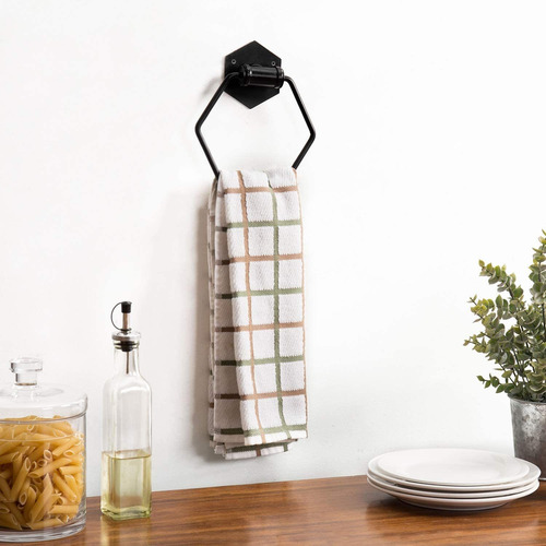 Imagen 4 de 6 de Mygift - Toallero De Pared Para Baño, Diseño Hexagonal, Co