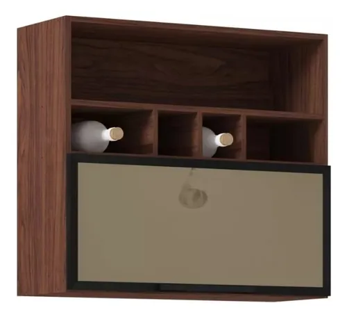 Mueble Gabinete Aéreo 80 Con Puerta Basculante Con Vidrio