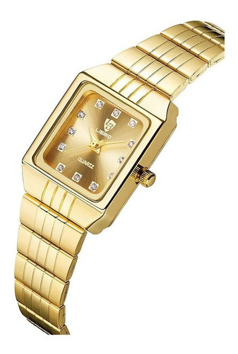 Reloj De Cuarzo Dorado Hombres Mujeres Relojes De Lujo Acero