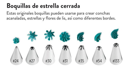 Imagen 3 de 8 de Pico Estrella Cerrada 24 Wilton Picos Reposteria Titanweb