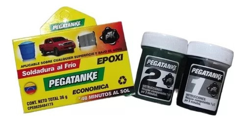 Epoxi Pegatanke 36g Soldara Fria Tapa Troqueleada Original 