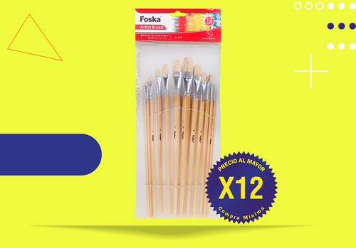 Set De Pinceles Surtidos Cerda Brush  #2, 4, 6, 8, 10, 12