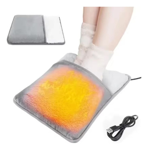 Alfombra Calefactora De Pies 29cm X 29xm - Usb / Powerbank Gris