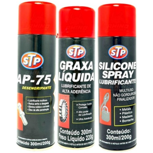 Kit 3 Stp - Ap 75 Spray Lubrificante E Graxa Liquida