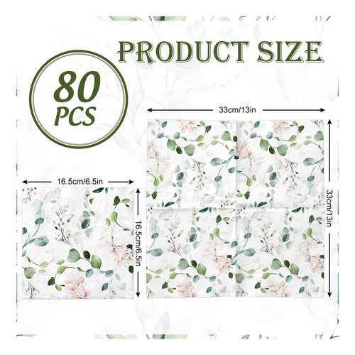 Whaline 80 Servilletas: Eucalipto, Aroma Y Floral