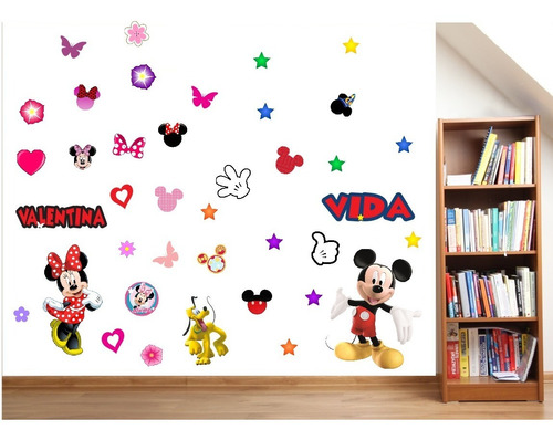 Vinilos Infantiles Mickey Y Minnie Mouse - Pared De 2m   