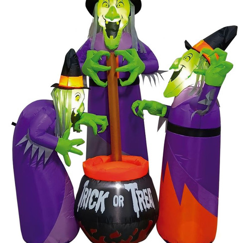 Inflable Decoratvo Noche De Brujas Hechizos Terror Halloween