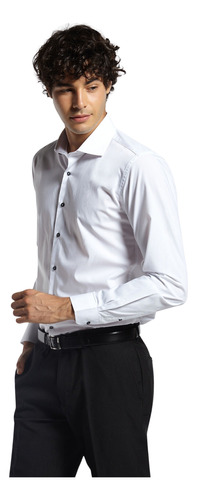 Camisa Macowens De Vestir Lisa Blanca Hombre 44964