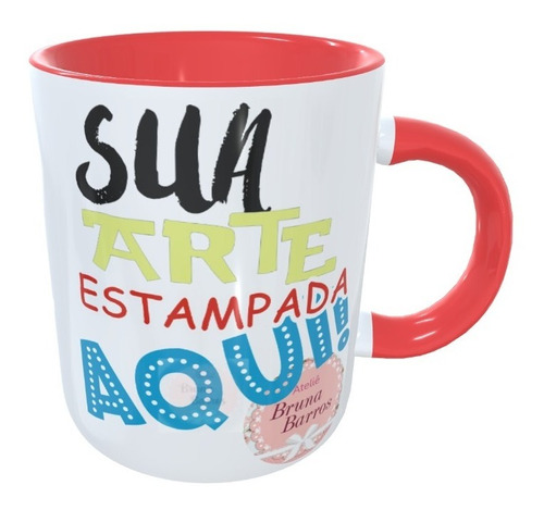  Caneca Alça Colorida Personalizada Arte, Foto  21 Un