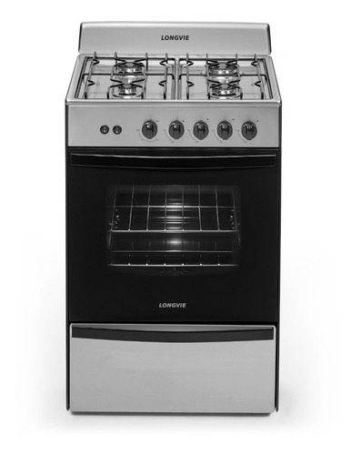 Imagen 2 de 3 de Cocina A Gas Longvie 12331x 56cm Inox Cajón Parrilla