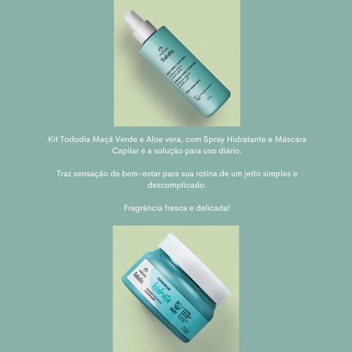 Spray Máscara Maçã Verde E Aloe Vera Tododia Cabelos Natura